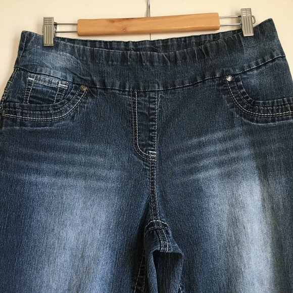 Vintage KD Medium Blue Stretchy Pull-On Denim Jeans - Picture 3 of 16